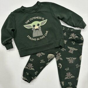 Star Wars Yoda Grogu Coordinating Set, Green, Grey, 18 Months